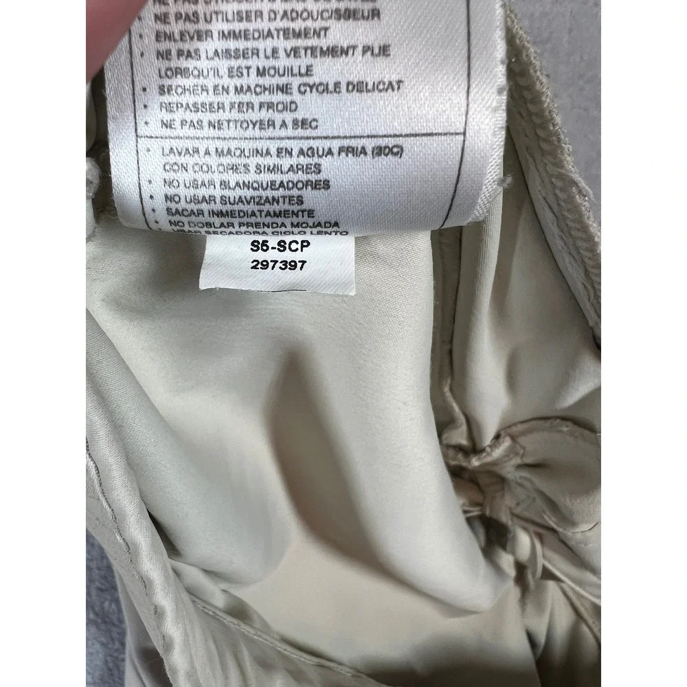 Nike Dri-FIT Womens Cream Beige‎ Athletic Golf Hiking Shorts Cinch Side Size L